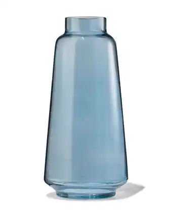 HEMA Hema glazen vaas ø13x31 blauw (blauw) aanbieding