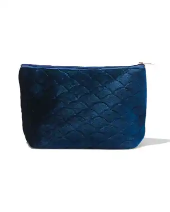 HEMA Hema toilettas blauw doorgestikt aanbieding