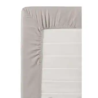 Leen Bakker Hoeslaken topdekmatras percale katoen - grijs - 160x200 cm - leen bakker aanbieding