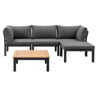 Leen Bakker Le sud modulaire loungeset ardeche v1 - grijs - 5-delig - leen bakker aanbieding