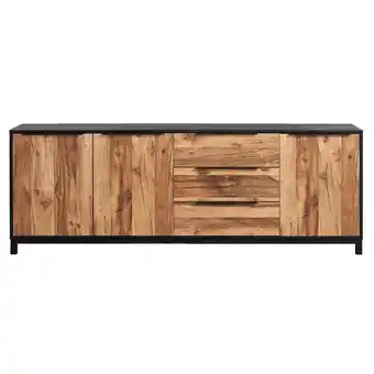 Leen Bakker Dressoir luc - antraciet/eikenkleur - 82x230x48 cm - leen bakker aanbieding