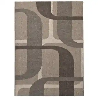 Leen Bakker Binnen/buitenvloerkleed kerala geometrisch - bruin - 120x170 cm - leen bakker aanbieding