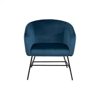 Leen Bakker Fauteuil belfast - fluweel - navy blauw - leen bakker aanbieding