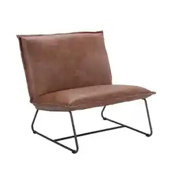 Leen Bakker Fauteuil cooper xl - lederlook - cognac - leen bakker aanbieding