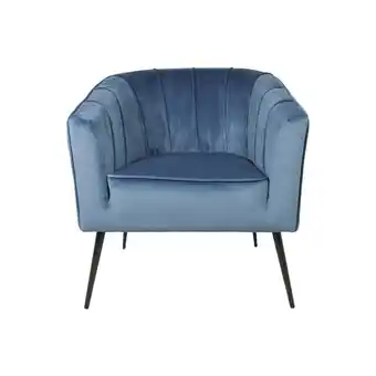 Leen Bakker Hsm collection fauteuil chester - velvet - staalblauw - leen bakker aanbieding