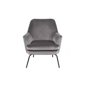 Leen Bakker Relaxfauteuil ulla - fluweel - donkergrijs - leen bakker aanbieding