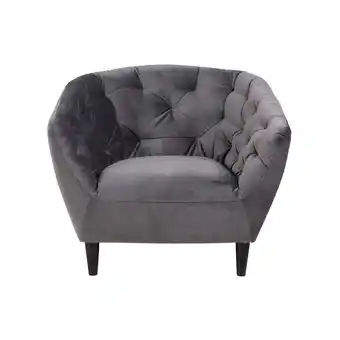 Leen Bakker Fauteuil thyrza - fluweel - donkergrijs - leen bakker aanbieding