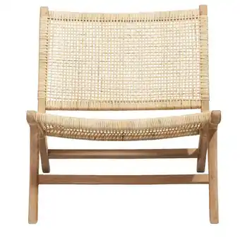 Leen Bakker Fauteuil reeva (zonder arm) - teak/rotan - naturel - leen bakker aanbieding