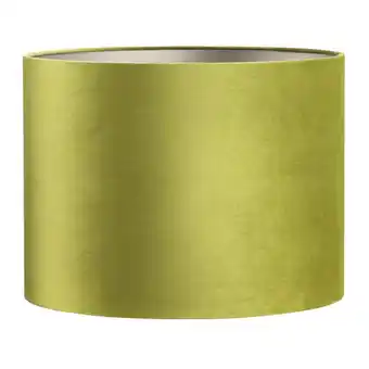 Leen Bakker Kap cilinder - groen velours - 30xø40 cm - leen bakker aanbieding