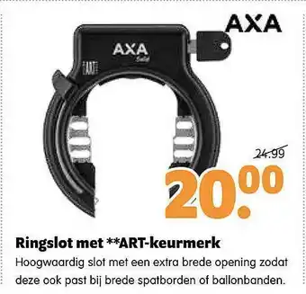 Plentyparts Ringslot met art-keurmerk axa aanbieding