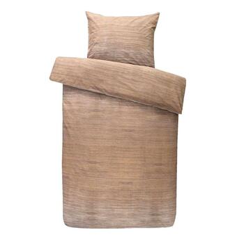 Leen Bakker Dekbedovertrek joshua - taupe - 200x200/220 cm - leen bakker aanbieding