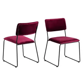 Leen Bakker Eetkamerstoel izeda (2 stuks) - velvet - bordeaux - leen bakker aanbieding