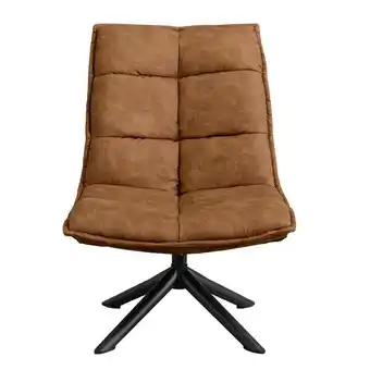 Leen Bakker Fauteuil clay - cognac - 98x69x81,5 cm - leen bakker aanbieding