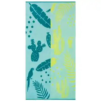 Leen Bakker Kaat amsterdam strandlaken lemon drop - blauw/geel - 100x180 cm - leen bakker aanbieding