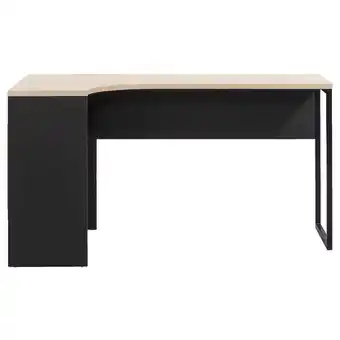 Leen Bakker Hoekbureau hannover - zwart/eikenkleur - 76,8x145x81 cm - leen bakker aanbieding