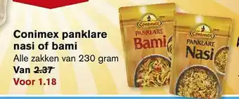 Hoogvliet Conimex panklare nasi of bami 230 gram aanbieding