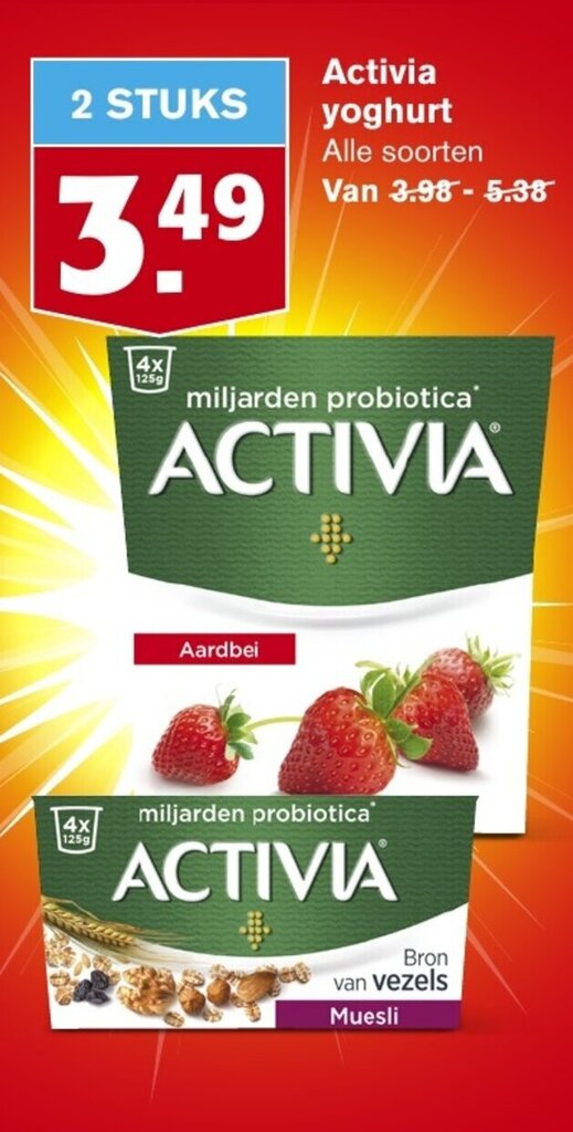 Activia yoghurt Alle soorten aanbieding bij Hoogvliet