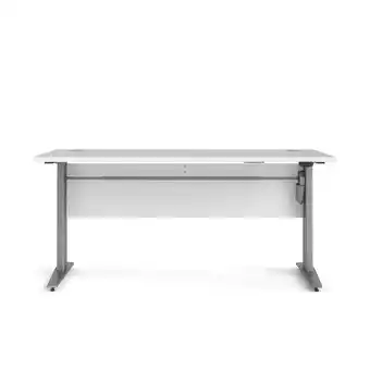 Leen Bakker Bureau zit/sta calvin - wit/grijs - 150 cm - leen bakker aanbieding