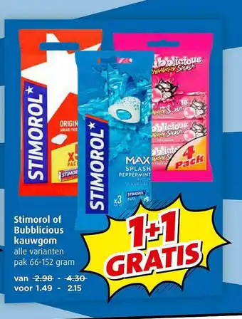 Boni Stimorol of bubblicious kauwgom aanbieding