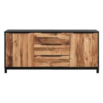 Leen Bakker Dressoir luc - antraciet/eikenkleur - 82x185x48 cm - leen bakker aanbieding