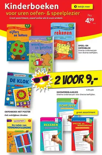 Boekenvoordeel Kinderboeken voor uren oefen- of speelplezier aanbieding