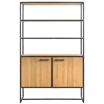 Leen Bakker Kast jace - naturel/grijs - 190x120x45 cm - leen bakker aanbieding