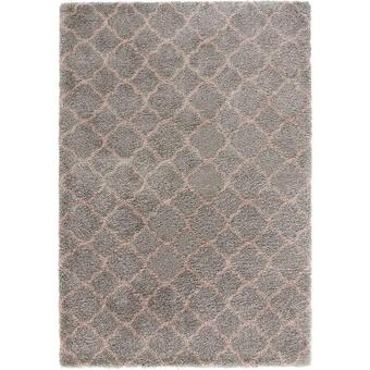 Leen Bakker Mint rugs vloerkleed luna - grijs/roze - 200x290 cm - leen bakker aanbieding