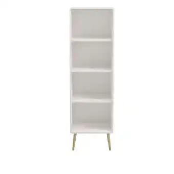 Leen Bakker Boekenkast soft line smal - wit - 166x49x33,2 cm - leen bakker aanbieding