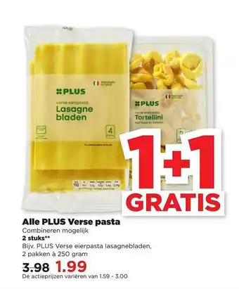 PLUS Alle plus verse pasta aanbieding