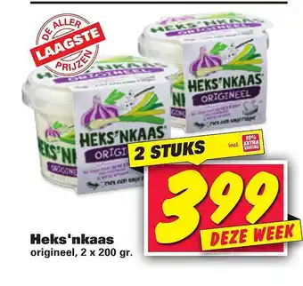 Nettorama Heks'nkaas origineel 2x200 gram aanbieding