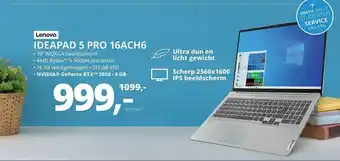 Paradigit Lenovo ideapad 5 pro 16ach6 laptop aanbieding