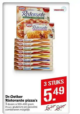 Coop Dr.oetker ristorante pizza's 320-400 gram aanbieding