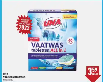 ALDI UNA Vaatwastabletten 40 stuks. aanbieding