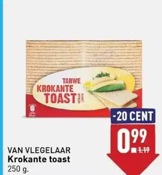 ALDI Van vlegelaar krokante toast 250 g. aanbieding