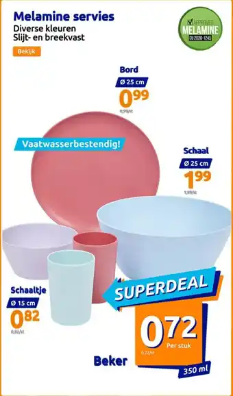 Action Melamine servies aanbieding