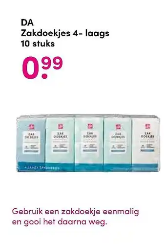 DA DA Zakdoekjes 4- laags 10 stuks aanbieding