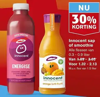 Hoogvliet Innocent sap of smoothie aanbieding