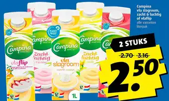 Boni Campina vla slagroom, zacht & luchtig of vlaflip aanbieding