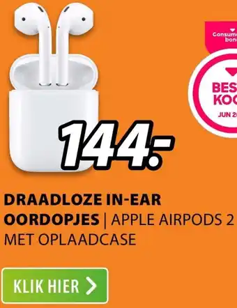 Expert Draadloze in-ear oordopjes Apple airpods 2 aanbieding