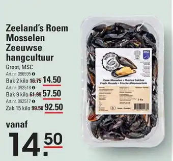 Sligro Zeeland's Roem Mosselen Zeeuwse hangcultuur bak 2 kilo aanbieding