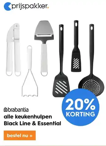 Blokker Brabrantia alle keukenhulpen Black Line & Essential aanbieding