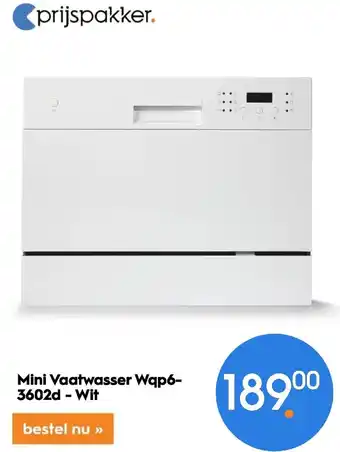 Blokker Mini Vaatwasser Wqp6-3602d - Wit aanbieding