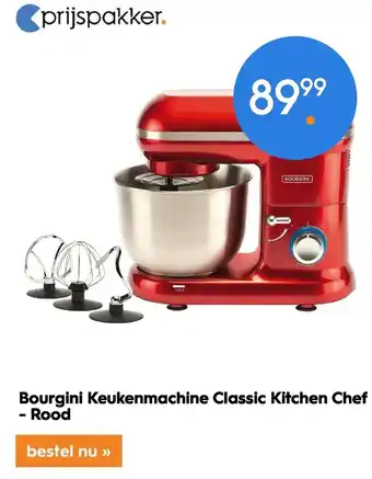 Blokker Bourgini Keukenmachine Classic Kitchen Chef - Rood aanbieding