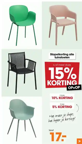 Kwantum Stapelkorting alle tuinstoelen aanbieding