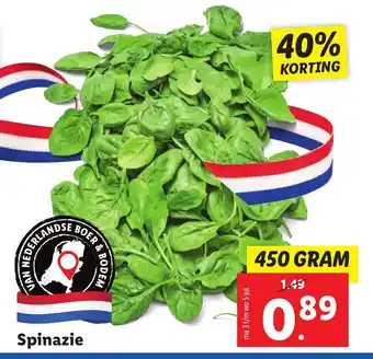 Lidl Spinazie 450g aanbieding