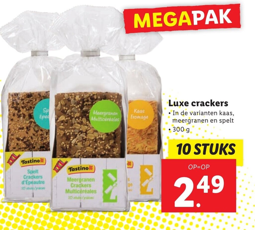 Luxe crackers 300g aanbieding bij Lidl
