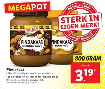 Lidl PINDAKAAS 800g aanbieding