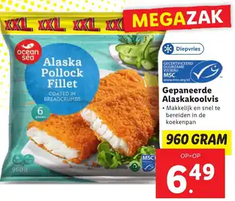 Lidl Gepaneerde Alaskakoolvis 960g aanbieding