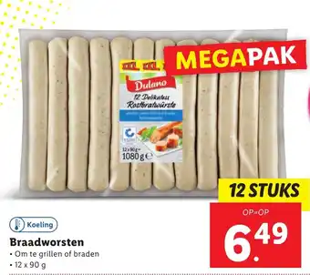 Lidl Braadworsten 12x90g aanbieding