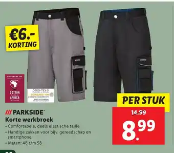 Lidl PARKSIDEⓇ Korte werkbroek aanbieding